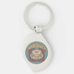 Good Dishes Ordinary Tuesdays Floral China Key Ring