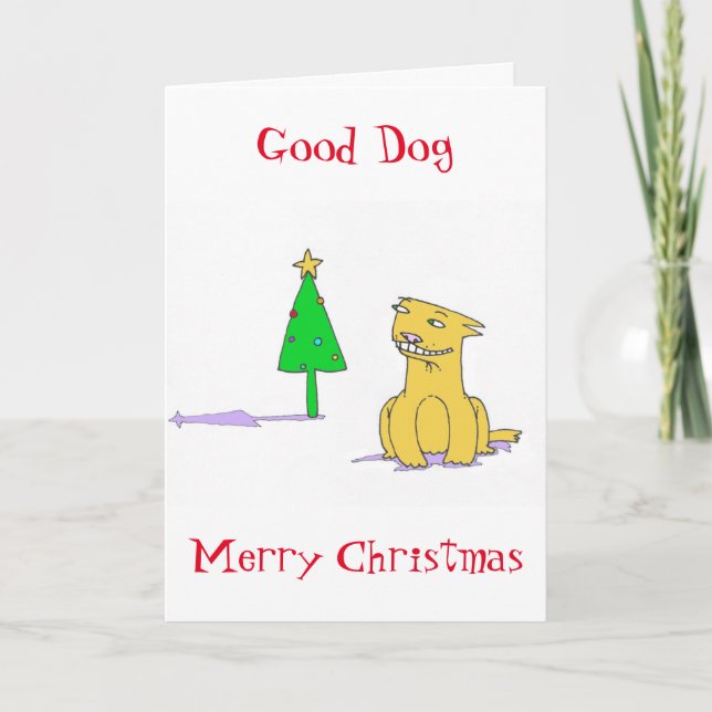 Good Dog Merry Christmas Card (Front)