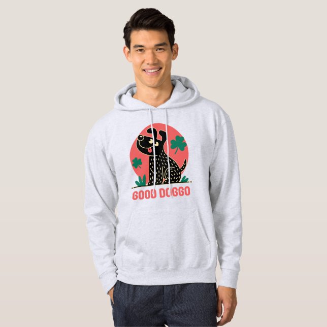 Good Doggo Retro Dog Art Hoodie (Front Full)