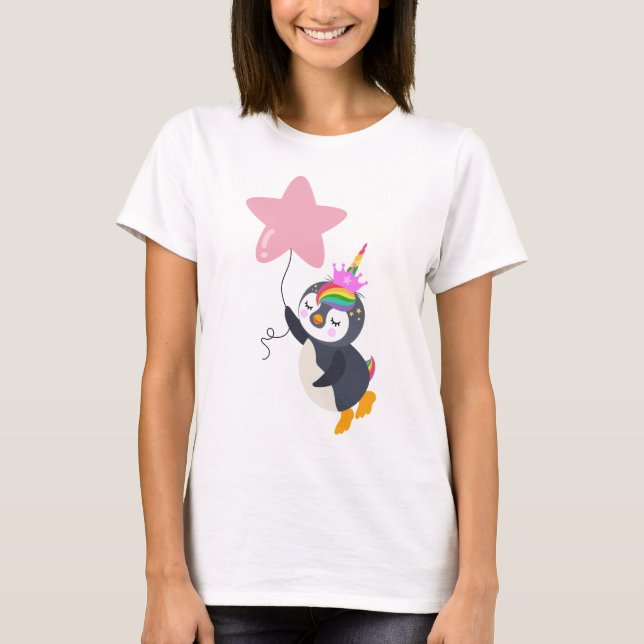 Good dreams unicorn penguin T-shirt (Front)