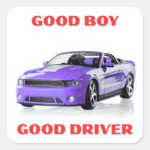 GOOD DRIVER BLEU MUSCLE CAR GRAPHIC STICKER