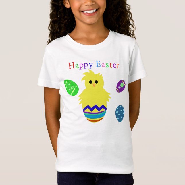 Good Egg Colourful Easter Chick Eggs T-Shirt (Front)