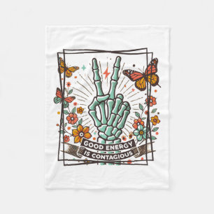 Good Energy Is Contagious, Motivational Stive  Fleece Blanket