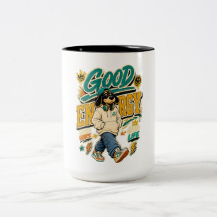 Good Energy Positive Vibes Two-Tone Coffee Mug