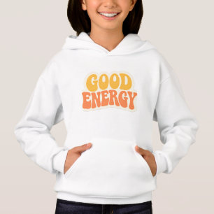 GOOD ENERGY Retro Wavy Text – Hoodie