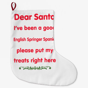 good English Springer Spaniel Large Christmas Stocking