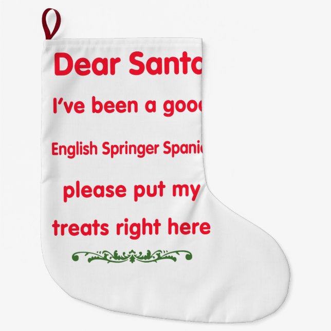 good  English Springer Spaniel Large Christmas Stocking (Front)