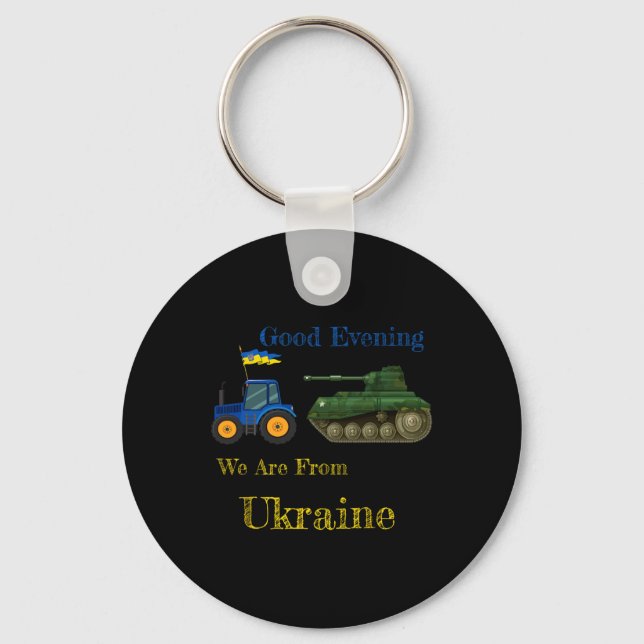 Good Evening We Are From Ukraine - Tractor Pulling Key Ring (Front)