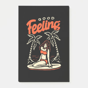 Good Feeling Surfer Girl Post-it Notes