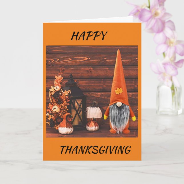 GOOD FOOD, FAMILY AND FRIENDS AT THANKSGIVING CARD (Orchid)