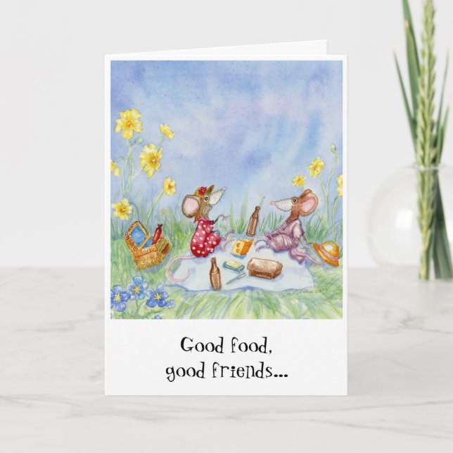 "Good Food, Good Friends" Birthday Card (Front)