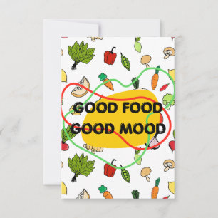Good food, Good Mood design, fun food Thank You Card