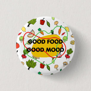 Good food, Good Moon badge, button, fun badge