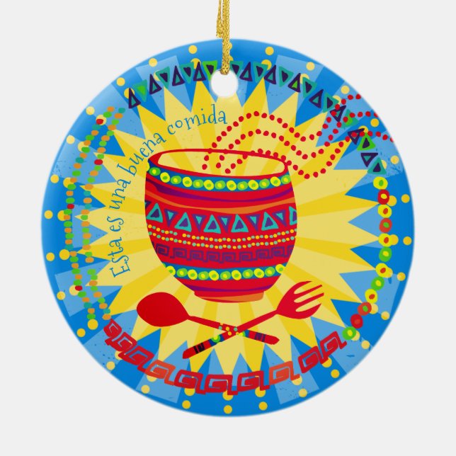 Good food Mexican culinary Christmas ornament (Back)