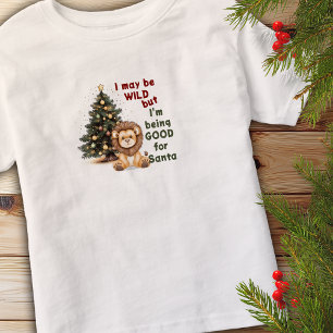 Good For Santa Christmas Lion Personalised Toddler T-Shirt