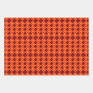 Good Fortune in Year of Dragon Chinese Red Gold Wrapping Paper Sheet