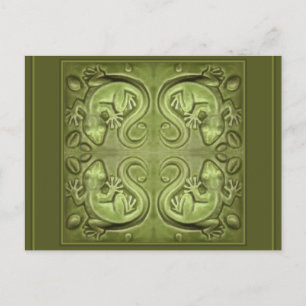 Good Fortune Lizard Tiles Postcard