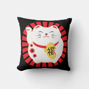 Good Fortune Lucky Cat Cushion