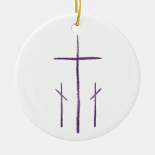 Good Friday - 3 Crosses Ceramic Tree Decoration