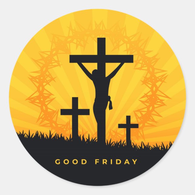 Good Friday Classic Round Sticker  (Front)