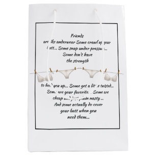 Good Friend are like Underwear Fun Quote Medium Gift Bag