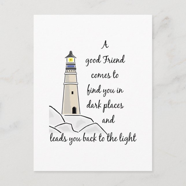 Good Friend Inspirational Quote Postcard (Front)