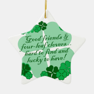 Good Friends and Shamrocks Ceramic Tree Decoration