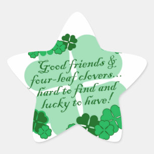 Good Friends and Shamrocks Star Sticker