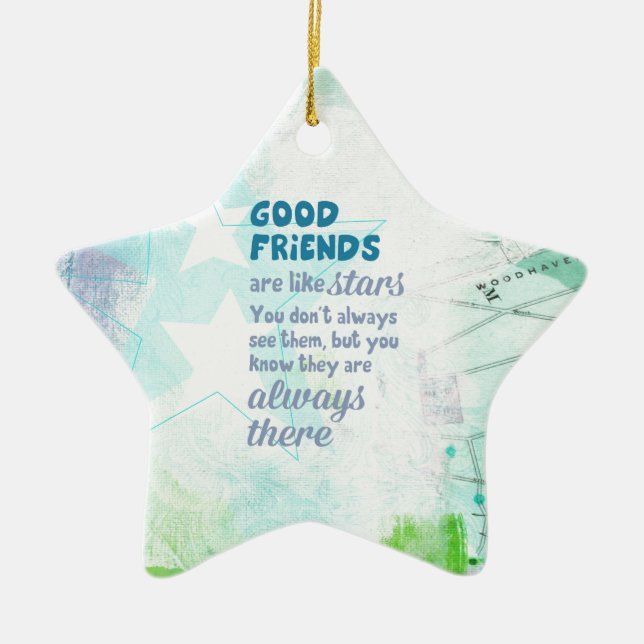 Good Friends are Like Stars Ceramic Tree Decoration (Front)