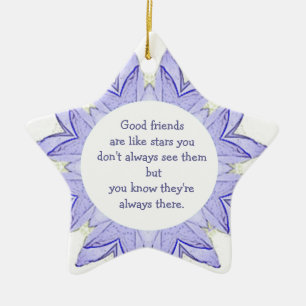 Good Friends are Like Stars Design Quote Ceramic Tree Decoration