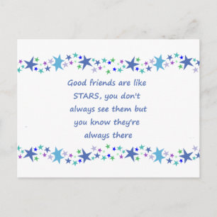 Good Friends are like Stars Inspirational Quote Postcard