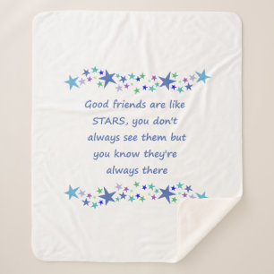 Good Friends are like Stars Inspirational Quote Sherpa Blanket