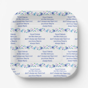 Good Friends are Like Stars Minimalist Modern Deco Paper Plate