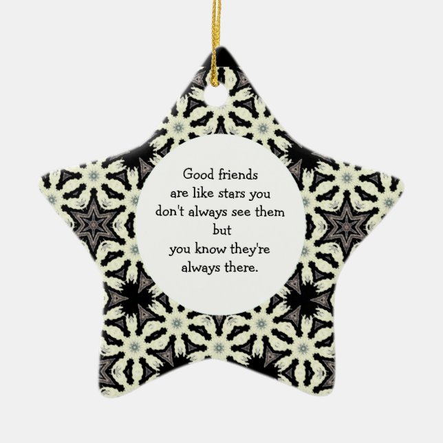 Good Friends are Like Stars Quote Ceramic Tree Decoration (Front)