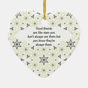 Good Friends are Like Stars Quote Ceramic Tree Decoration