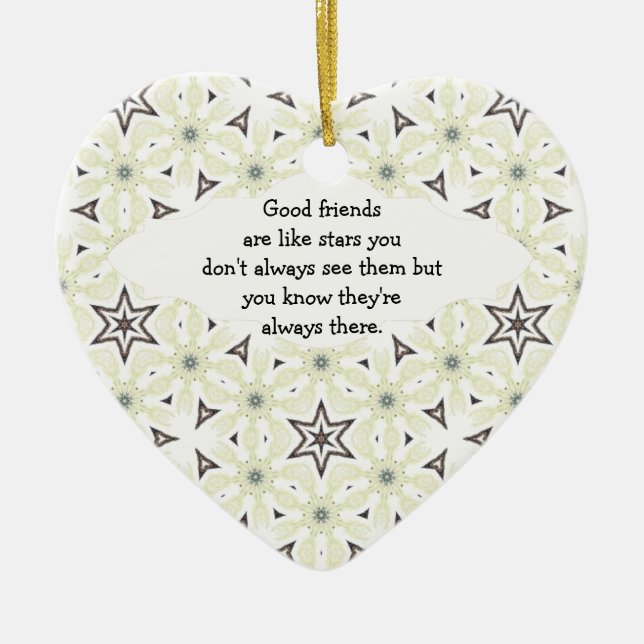 Good Friends are Like Stars Quote Ceramic Tree Decoration (Front)