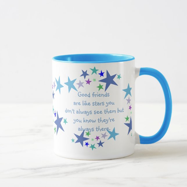 Good Friends are like Stars Quote Mug (Right)