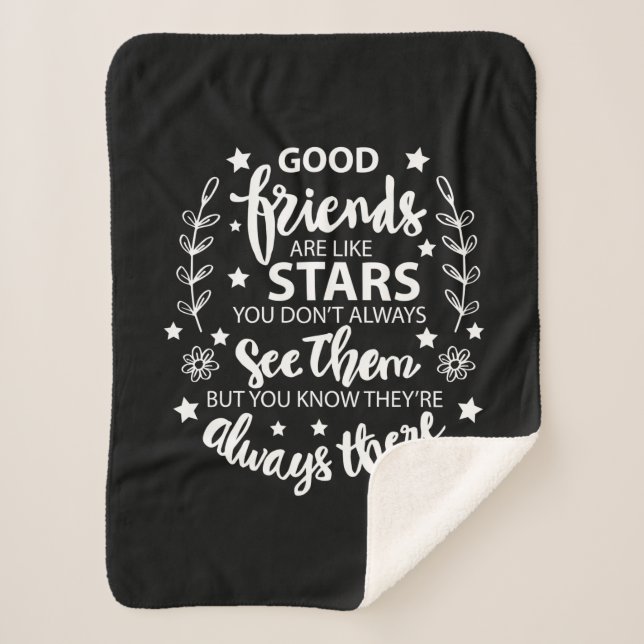 Good Friends Are Like Stars Sherpa Blanket (Front)