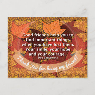 Good friends quote postcard