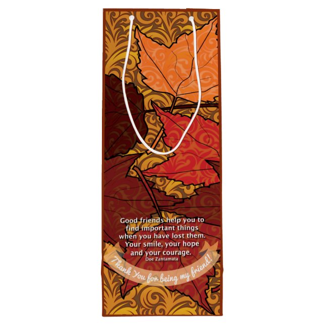 Good friends quote wine gift bag (Back)