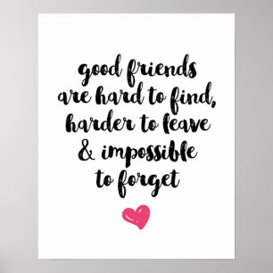 Good friends typography poster print