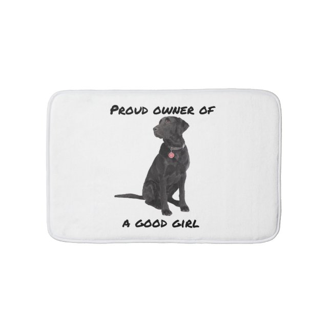 Good Girl Black Lab Bath Mat (Front)