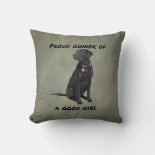 Good Girl Black Lab Cushion
