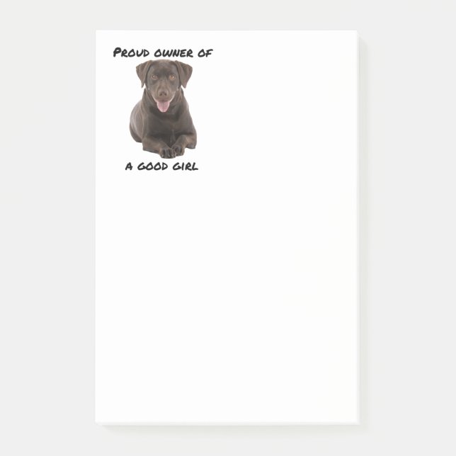 Good Girl Chocolate Lab Post-it Notes (Front)