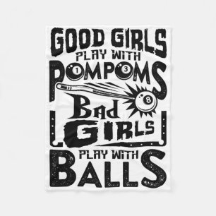 Good Girls Play With Pompoms D Girls Play With 3 Fleece Blanket