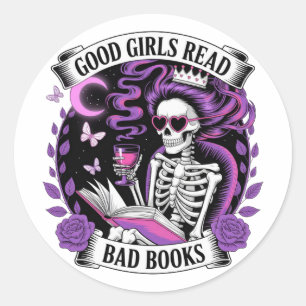 Good Girls Read Bad Books Classic Round Sticker