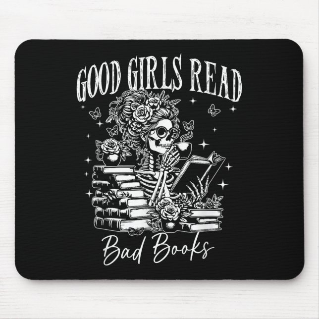 Good Girls Read Bad Books, Funny Smut Reader Dark  Mouse Mat (Front)