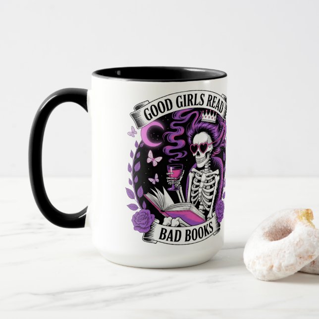 Good Girls Read Bad Books  Mug (With Donut)