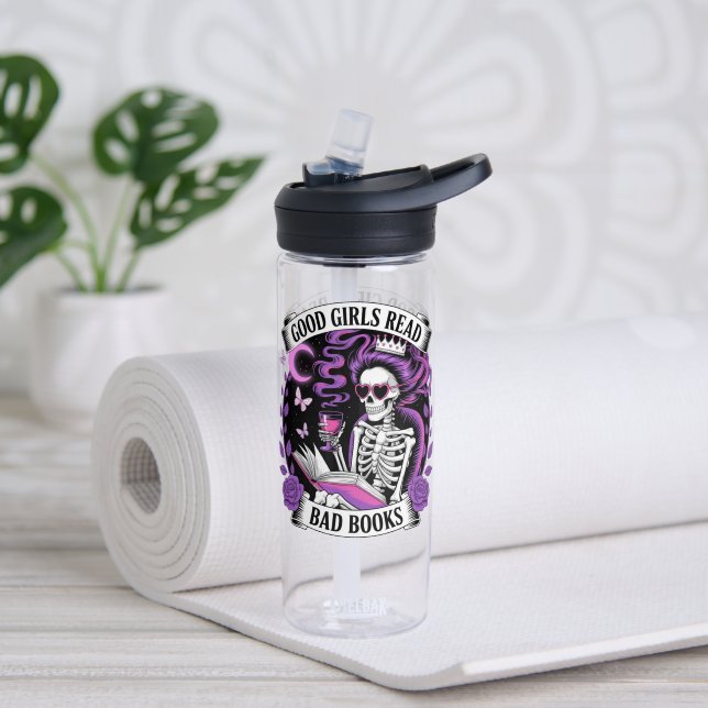 Good Girls Read Bad Books  Water Bottle (Yoga (Rotated))