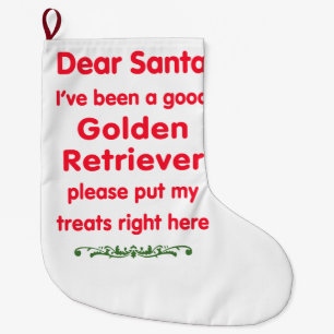 good Golden Retriever Large Christmas Stocking